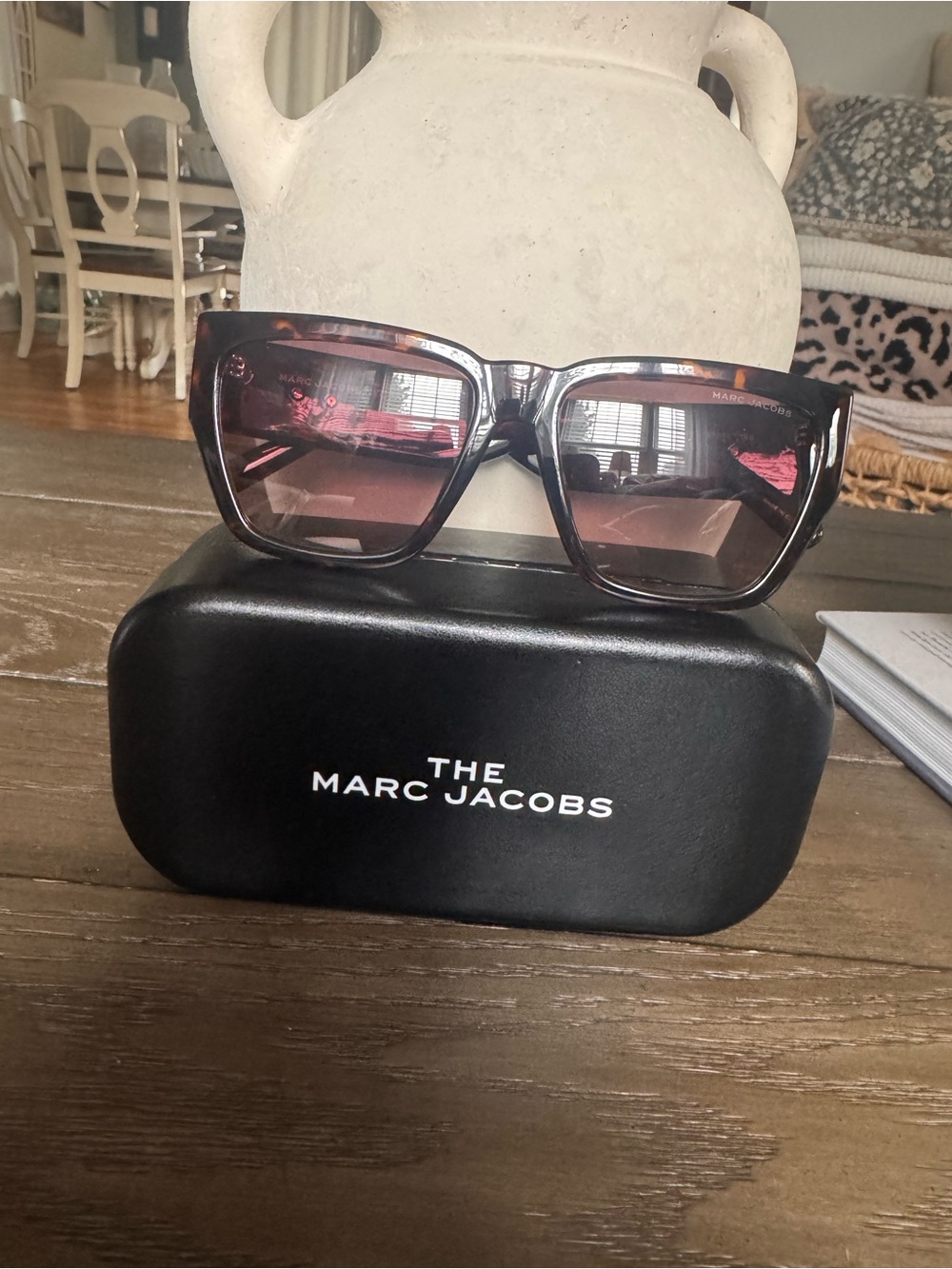Marc Jacobs Tortoise Shell Frame Sunglasses with Dark Brown Lenses